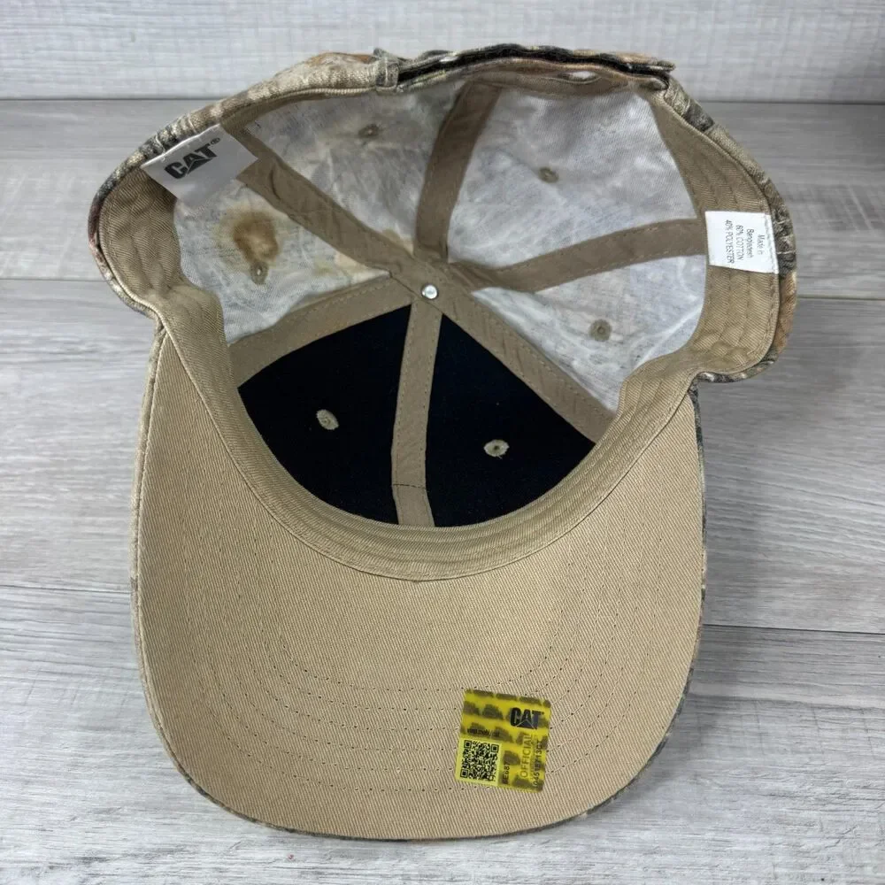 Cat Baseball Cap Mens Brown Realtree Camo Mesh Logo Adjustable Strapback Hat